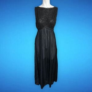 vintage Jer Marai lace slip maxi dress